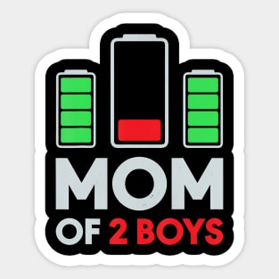 Mom Of 2 Boys Sticker